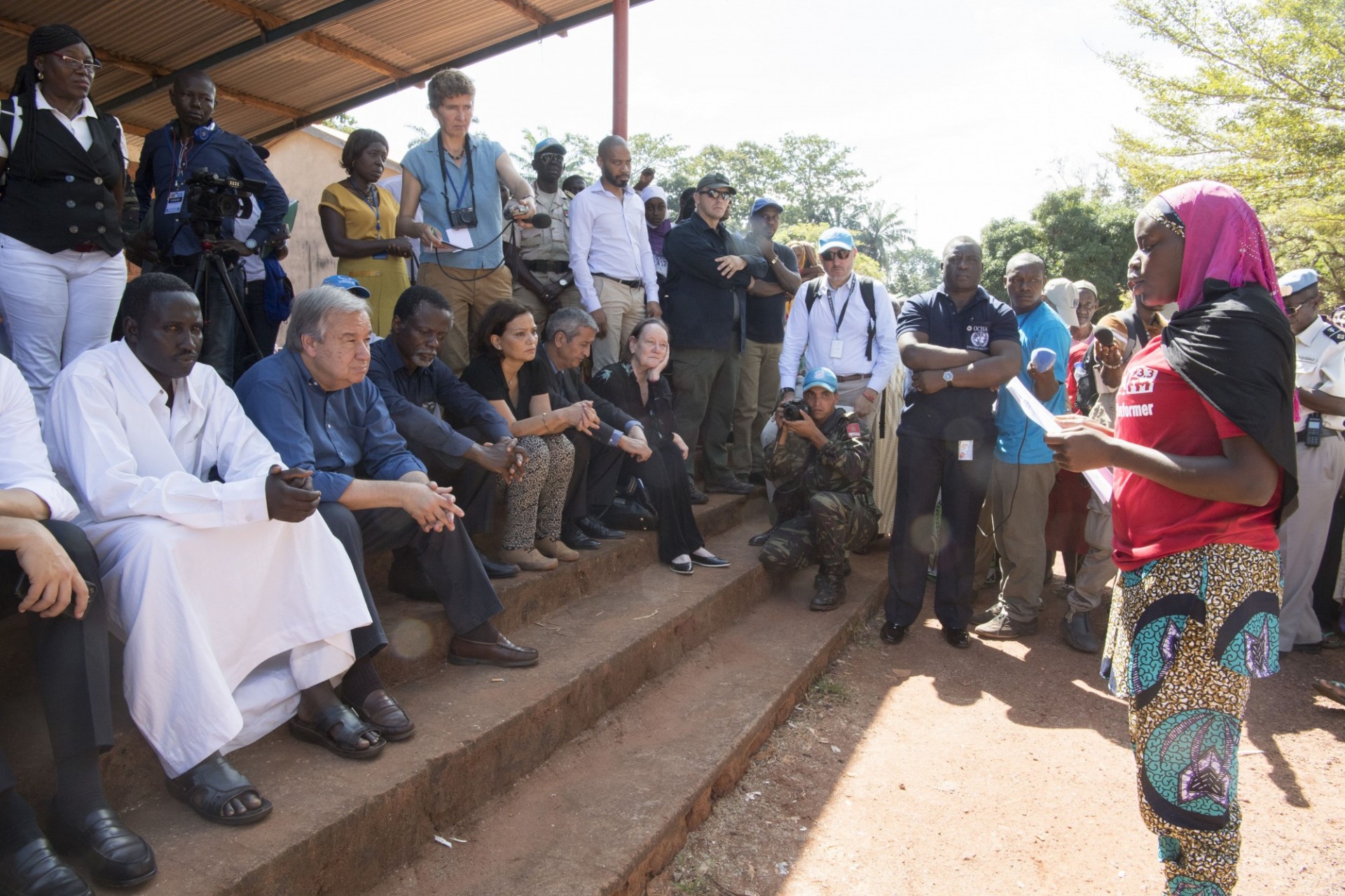 The Victims’ Rights Advocate’s first visit to the Central African Republic with the Secretary-General in October 2017. UN Photo/Eskinder Debebe.